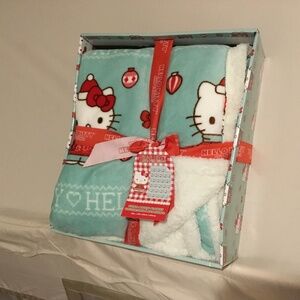 Hello Kitty Sherpa holiday blanket